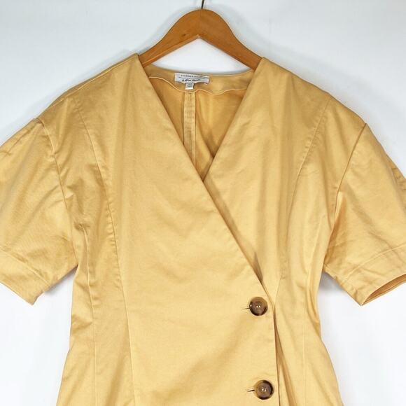 & Other Stories Fitted Button Wrap Mini Dress Dusty Yellow NWOT - Picture 3 of 13